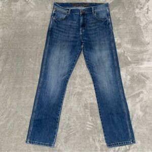 Wrangler Retro Slim Straight Jeans Blue Denim Size 36 x 34